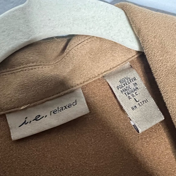 Y2K i.e. Relaxed Western Faux Suede Lightweight Button Down Large - Picture 3 of 5